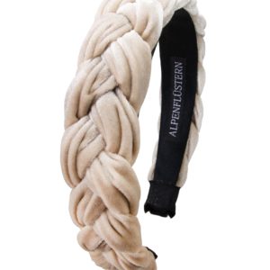Samt Haarreif in Flechtoptik ~ beige