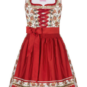 Mini Dirndl 55cm creme geblümt rot Linda 006924 ~ 30