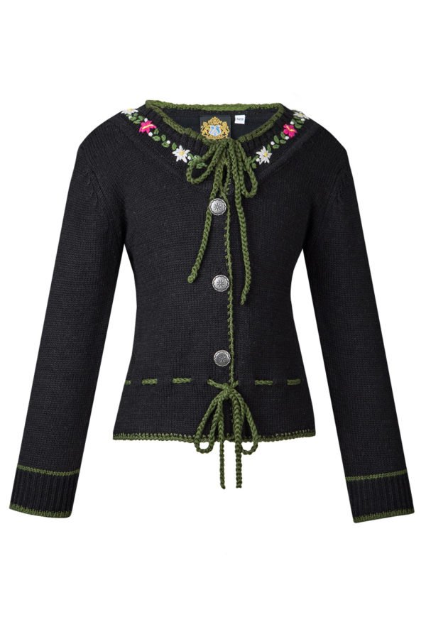 Kinder Trachten Strickjacke schwarz-grün Rita 140639 ~ 104