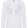 Trachtenbluse langarm weiß grau Winnie 009243 ~ 34