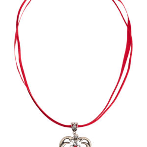 Collier in 11 Farben mit Herzgeweih und Svarowskisteinen 103573 ~ dunkelrot
