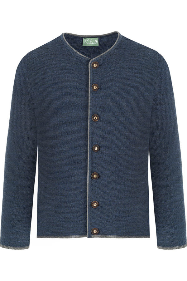 Trachten Strickjacke blau grau Aloisius 015291 ~ 46