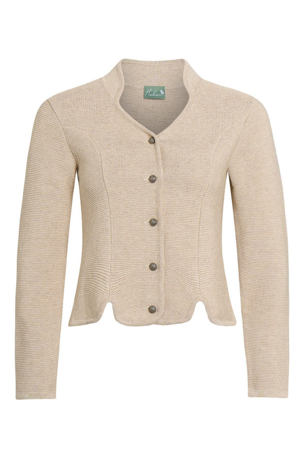 Trachten Strickjacke natur mit Stehkragen Anja 005072 ~ 30