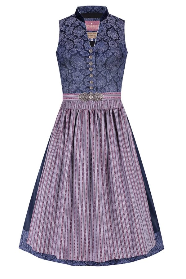 Midi Dirndl 65 cm blau beere Magda 010052 - limitiert ~ 32