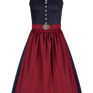 Midi Dirndl 65 cm dunkelblau rot Viktoria 010934 ~ 46