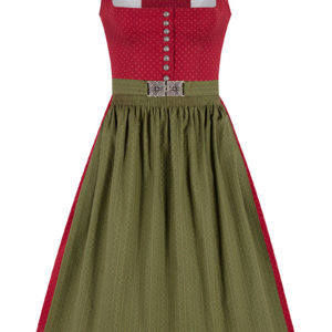 Midi Dirndl 65 cm rot oliv Valerie 017433 ~ 34