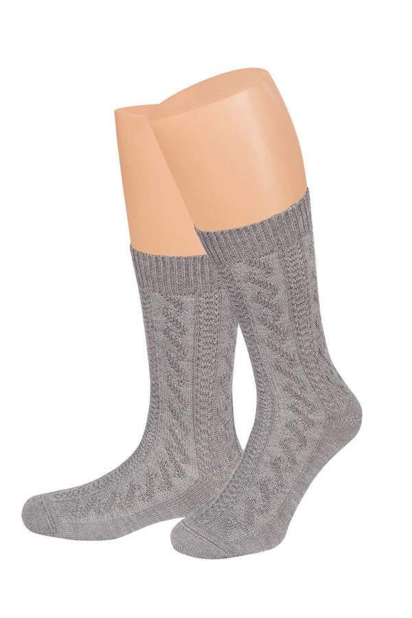 Trachtensocken kurz hellgrau 011214 ~ 36-38