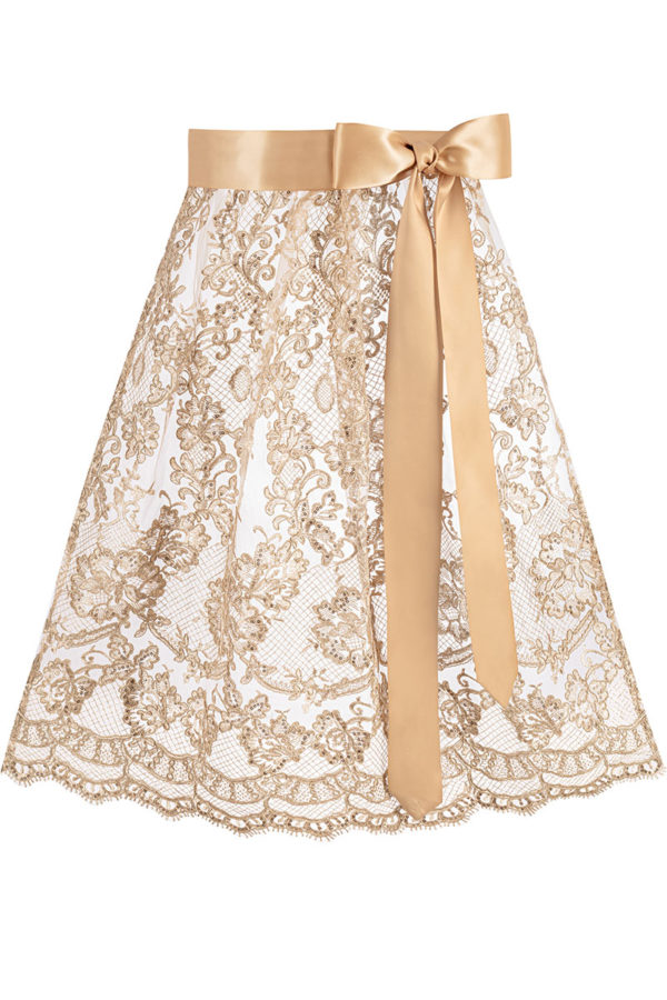 Dirndlschürze Spitze midi 70 cm gold 016566 ~ L