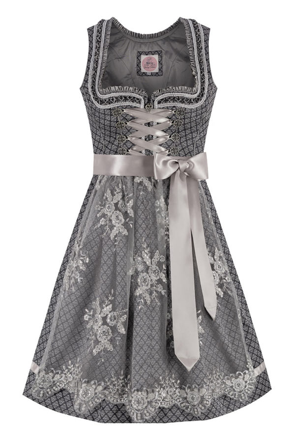 Mini Dirndl 60 cm anthrazit silber Larissa 010176 ~ 34