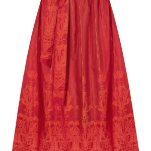 Dirndlschürze lang 90 cm koralle orange gemustert Karin 007407 ~ M