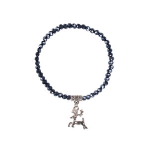 Kristallarmband mit Hirsch-Anhänger verschiedenfarbig 008464 ~ dunkelblau