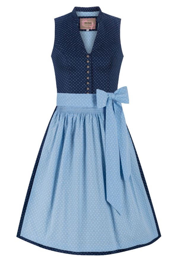 Mini Dirndl 60 cm dunkelblau hellblau Valentina 014423 ~ 32