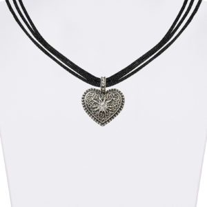 Trachtencollier mit Herzanhänger verschiedenfarbig 008416 ~ schwarz