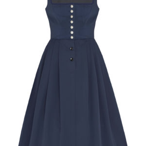 Midi Dirndl 70cm Gastro dunkelblau Stretch Babette 006872 ~ 34