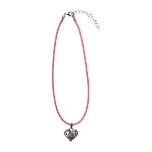 Kinder Collier mit Herzanhänger 000159 ~ pink