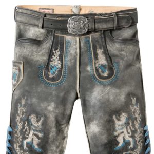 Trachtenlederhose Bayern Bua (grau antik gespeckt