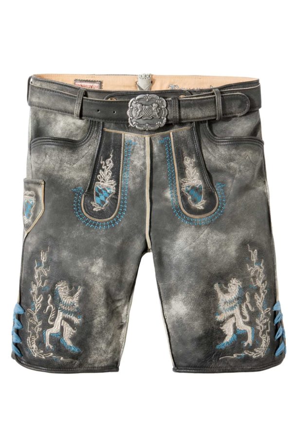Trachtenlederhose Bayern Bua (grau antik gespeckt