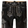 Trachtenlederhose Beppo4 (schwarz gespeckt