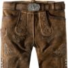 Trachtenlederhose Bertl (stein geäscht-natur