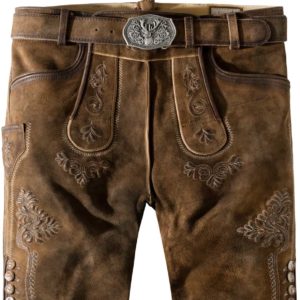 Trachtenlederhose Bertl (stein geäscht-natur