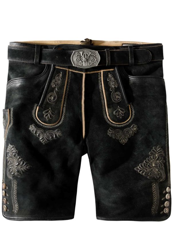 Trachtenlederhose Bertl (graphit gespeckt