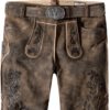 Trachtenlederhose Edgar (kiesel gespeckt-schwarz