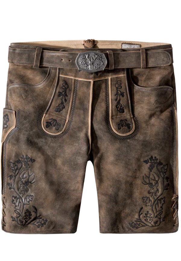 Trachtenlederhose Edgar (kiesel gespeckt-schwarz