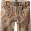 Trachtenlederhose Girgl (senf gespeckt-grün
