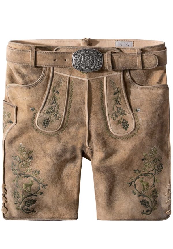 Trachtenlederhose Girgl (senf gespeckt-grün