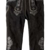 Trachtenlederhose Justin4 (schwarz gespeckt