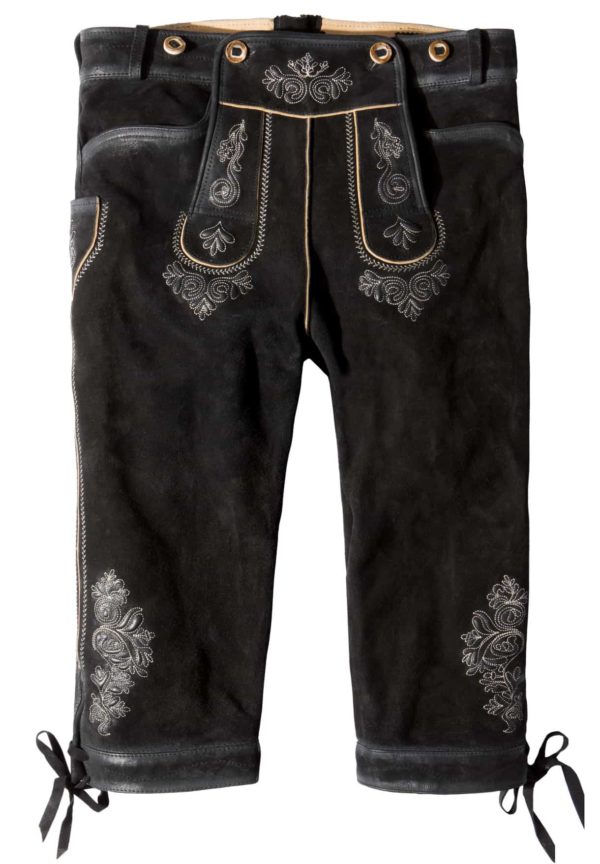 Trachtenlederhose Justin4 (schwarz gespeckt