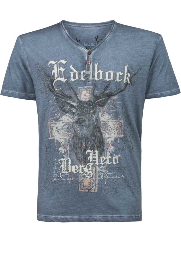 Trachtenshirt Berghero (rauchblau