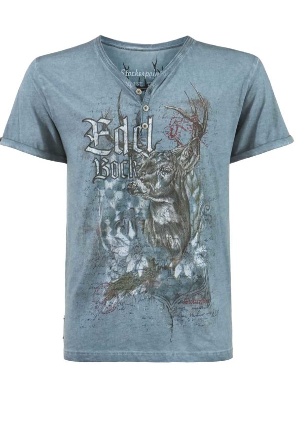 Trachtenshirt Edelbock (rauchblau