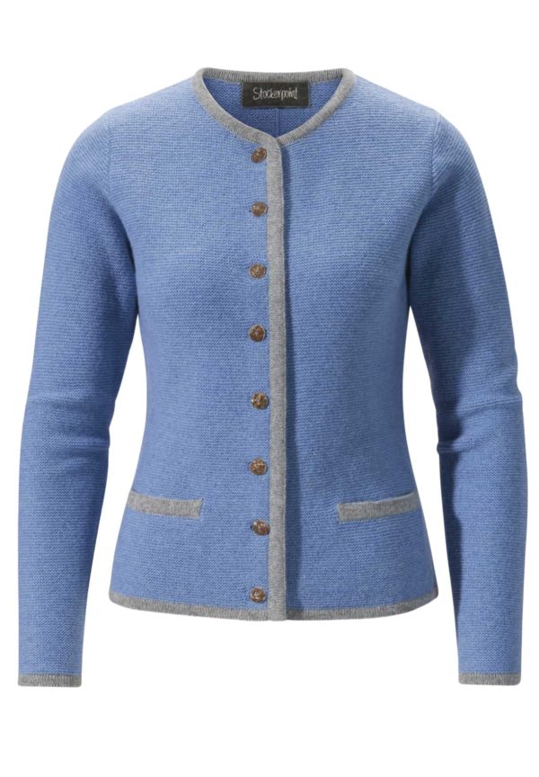 Trachtenstrickjacke Caro (bleu-hellgrau