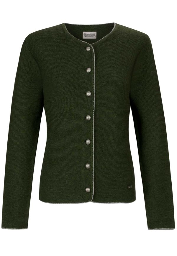 Trachtenstrickjacke Marissa (moosgrün-grau
