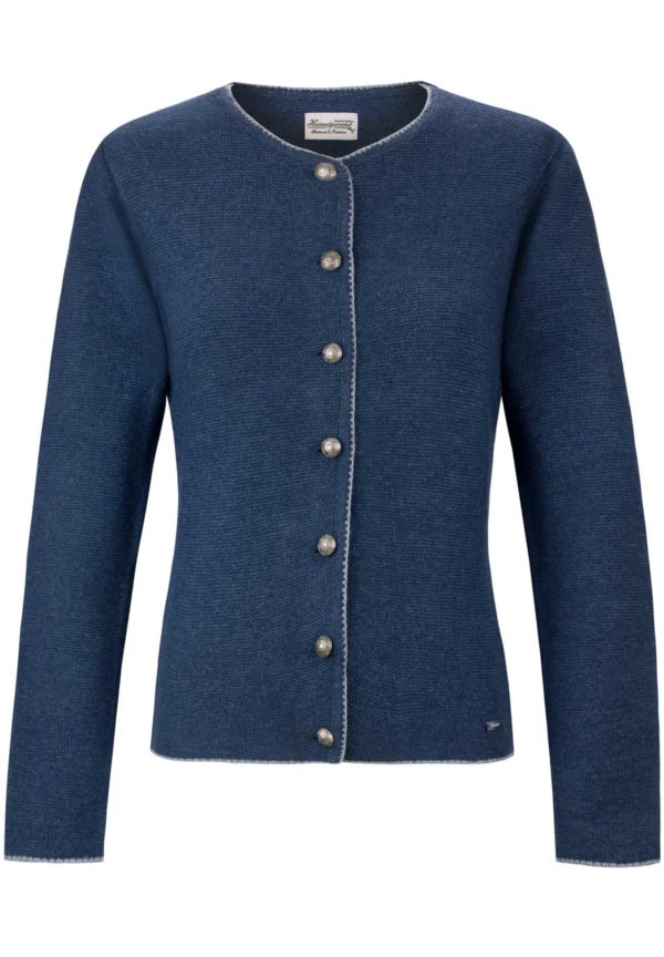 Trachtenstrickjacke Marissa (nachtblau-kiesel