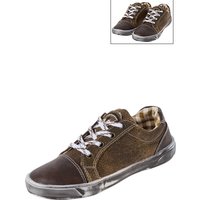 Kinder Trachtensneaker dunkelbraun weiß Nepomuk 002343 ~ 26
