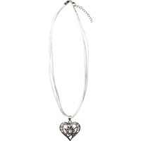 Collier mit Herzanhänger 000156 ~ weiß