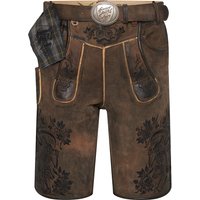 Lederhose kurz mit Gürtel braun-antik Boandlkramer 002789 ~ 46