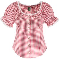 Trachtenbluse mit Karomuster ~ rot ~ 36