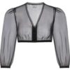 Dirndlbluse aus Chiffon ~ schwarz ~ 38