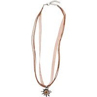Collier mit Edelweissanhänger 000157 ~ braun