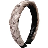 Samt Haarreif mit Strass-Edelweiß ~ taupe