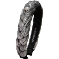 Samt Haarreif mit Strass-Edelweiß ~ grau