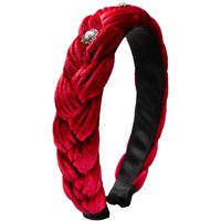 Samt Haarreif mit Perlen ~ rot