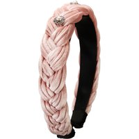 Samt Haarreif mit Perlen ~ altrosa