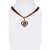 Collier mit Herzanhänger & Edelweiß 102293 ~ braun