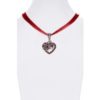 Collier mit Herzanhänger & Edelweiß 102293 ~ dunkelrot