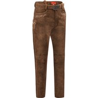 Lederhose lang mit Gürtel mittelbraun Paul 110809 ~ 60