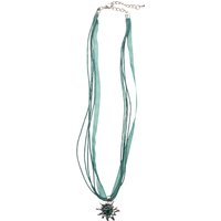 Collier mit Edelweissanhänger 000157 ~ dunkelgrün